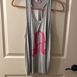 Gray Tank Top with Pink Letter “A”
